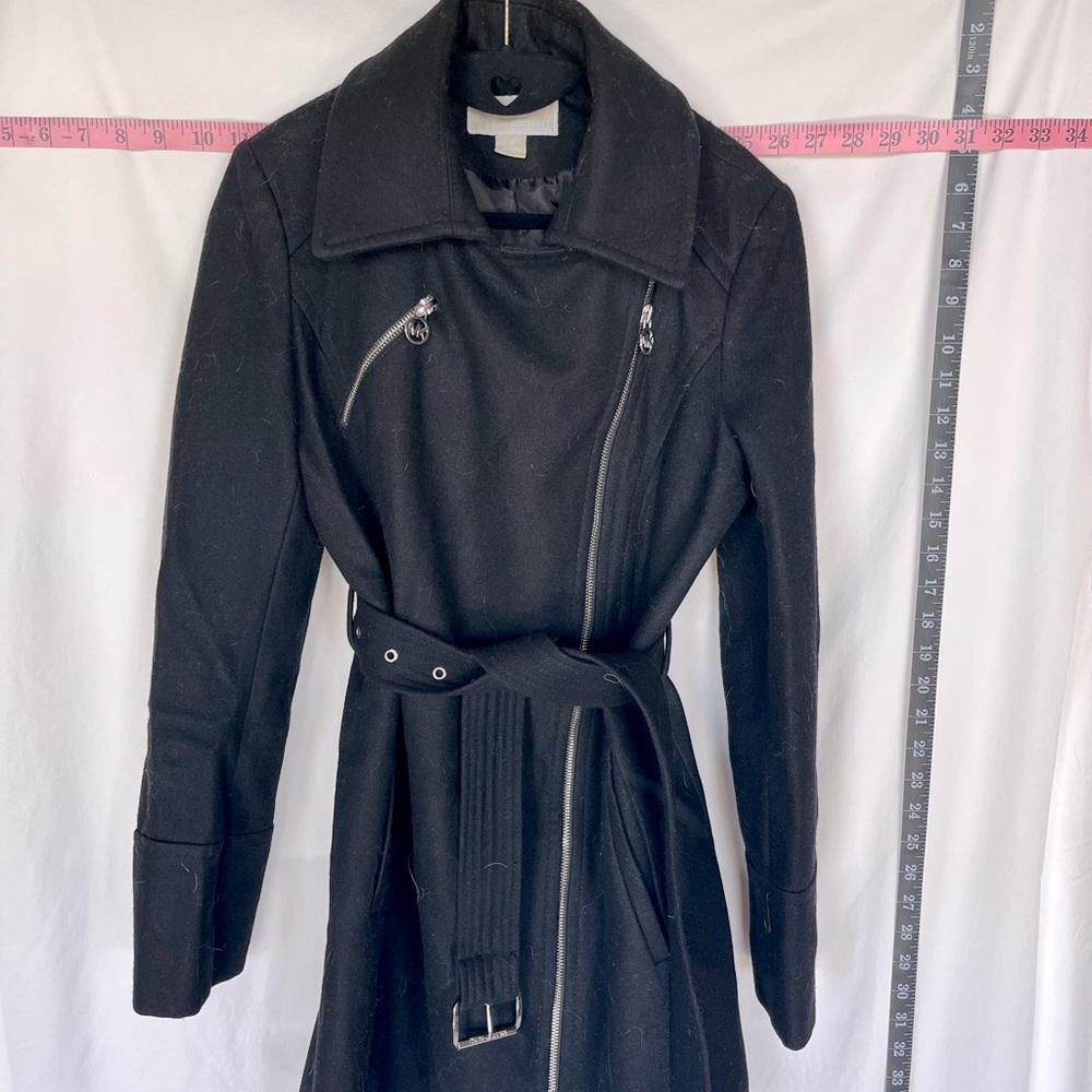 Michael Kors Peacoat belted military poppable collar
